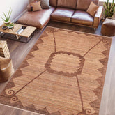 handmade Modern Gabbeh Beige Brown Hand Knotted RECTANGLE 100% WOOL area rug 8  x 11